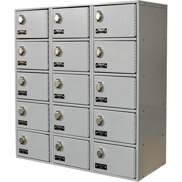Hallowell - 15 Door, 5 Tier, Mobile Device Locker - Apex Tool & Supply