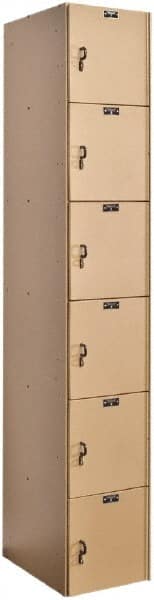 Hallowell - 6 Door, 6 Tier, Solid Plastic Locker - Apex Tool & Supply