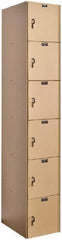 Hallowell - 6 Door, 6 Tier, Solid Plastic Locker - Apex Tool & Supply