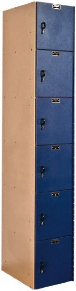 Hallowell - 6 Door, 6 Tier, Solid Plastic Locker - Apex Tool & Supply