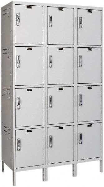 Hallowell - 12 Door, 4 Tier, Charging Station Locker - Apex Tool & Supply