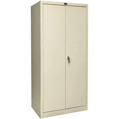 Hallowell - 4 Shelf Locking Storage Cabinet - Steel, 36" Wide x 24" Deep x 78" High, Tan - Apex Tool & Supply