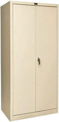 Hallowell - 4 Shelf Locking Storage Cabinet - Steel, 36" Wide x 24" Deep x 78" High, Tan - Apex Tool & Supply