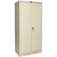 Hallowell - 4 Shelf Combination Storage Cabinet - Steel, 36" Wide x 24" Deep x 78" High, Tan - Apex Tool & Supply