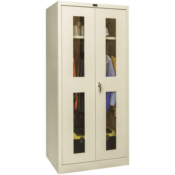 Hallowell - 1 Shelf Wardrobe Storage Cabinet - Steel, 36" Wide x 18" Deep x 78" High, Tan - Apex Tool & Supply