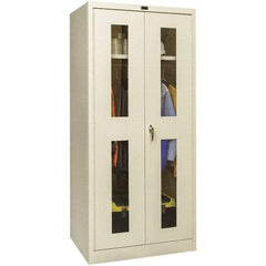 Hallowell - 1 Shelf Wardrobe Storage Cabinet - Steel, 36" Wide x 24" Deep x 78" High, Tan - Apex Tool & Supply