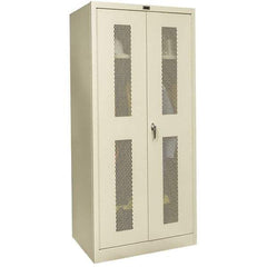 Hallowell - 1 Shelf Wardrobe Storage Cabinet - Steel, 48" Wide x 18" Deep x 78" High, Tan - Apex Tool & Supply