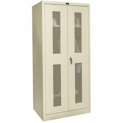 Hallowell - 1 Shelf Wardrobe Storage Cabinet - Steel, 36" Wide x 18" Deep x 78" High, Tan - Apex Tool & Supply