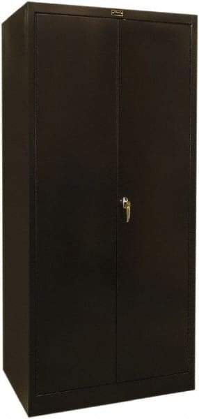 Hallowell - 4 Shelf Locking Storage Cabinet - Steel, 36" Wide x 24" Deep x 78" High, Black - Apex Tool & Supply