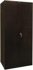 Hallowell - 4 Shelf Locking Storage Cabinet - Steel, 36" Wide x 24" Deep x 78" High, Black - Apex Tool & Supply