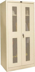 Hallowell - 1 Shelf Wardrobe Storage Cabinet - Steel, 36" Wide x 24" Deep x 78" High, Tan - Apex Tool & Supply