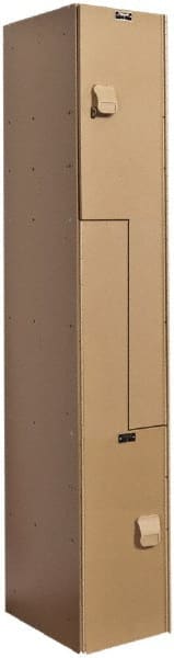 Hallowell - 2 Door, 2 Tier, Solid Plastic Z-Locker - Apex Tool & Supply