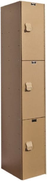 Hallowell - 3 Door, 3 Tier, Solid Plastic Locker - Apex Tool & Supply
