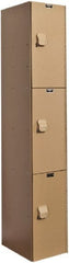 Hallowell - 3 Door, 3 Tier, Solid Plastic Locker - Apex Tool & Supply