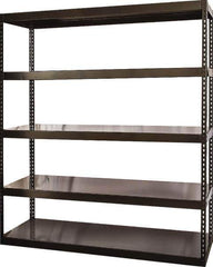 Hallowell - 5 Shelf Starter Solid Steel Waterfall Open Steel Shelving - 1 Lb Capacity, 72" Wide x 84" High x 24" Deep, Black - Apex Tool & Supply