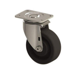 E.R. Wagner - 4" Diam x 1-1/2" Wide x 5-3/8" OAH Top Plate Mount Swivel Caster - Phenolic, 450 Lb Capacity, Roller Bearing, 2-3/4 x 3-3/4" Plate - Apex Tool & Supply