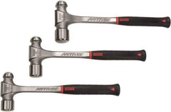Proto - 3 Piece, 2, 2-1/2, 3 Lb Head Weight, Forged Steel, Ball Pein Hammer Set - 14-3/4, 15-1/4, 15-3/4" OAL, Shock Absorbing Grip Handles, Ball Pein - Apex Tool & Supply