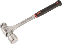 Proto - 3 Lb Head Steel Ball Pein Hammer - 15-3/4" Steel Handle with Grip, 1.93" Face Diam, 15-3/4" OAL, AntiVibe, Molded Textured Rubber Grip - Apex Tool & Supply