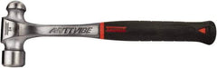 Proto - 1 Lb Head Steel Ball Pein Hammer - 12.87" Steel Handle with Grip, 1.31" Face Diam, 12-7/8" OAL, AntiVibe, Molded Textured Rubber Grip - Apex Tool & Supply