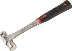 Proto - 3/4 Lb Head Steel Ball Pein Hammer - 12.12" Steel Handle with Grip, 1.16" Face Diam, 12-1/8" OAL, AntiVibe, Molded Textured Rubber Grip - Apex Tool & Supply