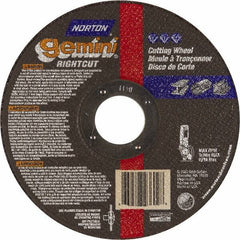Norton - 7" Aluminum Oxide Cutoff Wheel - 0.045" Thick, 7/8" Arbor, Use with Die Grinders - Apex Tool & Supply