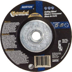 Norton - 36 Grit, 6" Wheel Diam, 3/32" Wheel Thickness, Type 27 Depressed Center Wheel - Aluminum Oxide - Apex Tool & Supply