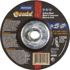 Norton - 46 Grit, 5" Wheel Diam, Type 27 Depressed Center Wheel - Aluminum Oxide - Apex Tool & Supply