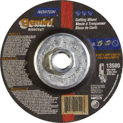Norton - 46 Grit, 4-1/2" Wheel Diam, Type 27 Depressed Center Wheel - Aluminum Oxide - Apex Tool & Supply