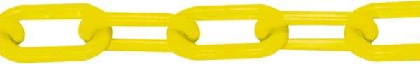 PRO-SAFE - 50' Long x 2" Wide Plastic Chain - Yellow - Apex Tool & Supply
