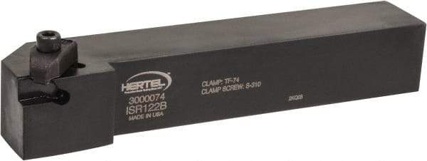 Hertel - IS, External, Right Hand, 3.55mm Max Depth of Cut, 0.15" Min Groove Width, Indexable Grooving Tool Holder - I_2R Insert Compatibility, 3/4" Shank Height, 3/4" Shank Width, 4-1/2" OAL - Apex Tool & Supply