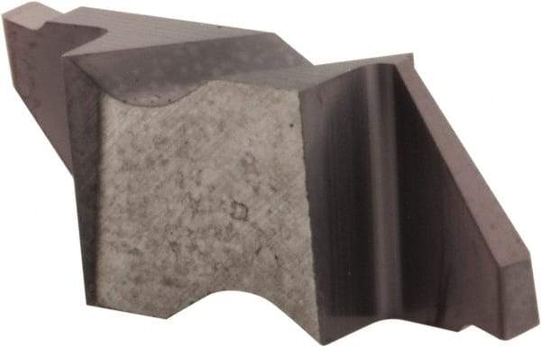Hertel - 094IG Grade HC225, 2.39mm Cutting Width Carbide Grooving Insert - 0.11" Max Depth of Cut, Left Hand, .005 to .010" Corner Radius, TiAlN Finish - Apex Tool & Supply