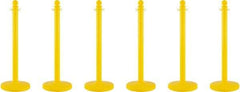 PRO-SAFE - 40" High, 2-1/2" Pole Diam, Warning Post - 14" Base Diam, Round Plastic Base, Yellow Plastic Post, For Outdoor Use - Apex Tool & Supply