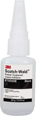 3M - 0.71 oz Bottle Black Instant Adhesive - Series Part Number RT5000B, 30 to 60 sec Working Time, 24 hr Full Cure Time - Apex Tool & Supply