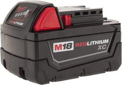 Milwaukee Tool - 18 Volt Lithium-Ion Power Tool Battery - 4 Ahr Capacity, 1-1/2 hr Charge Time, Series M18 XC RED - Apex Tool & Supply