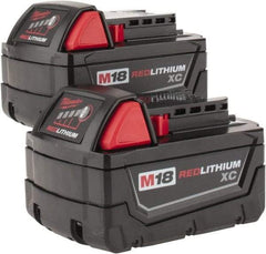 Milwaukee Tool - 18 Volt Lithium-Ion Power Tool Battery - 3 Ahr Capacity, 1 hr Charge Time, Series M18 XC RED - Apex Tool & Supply