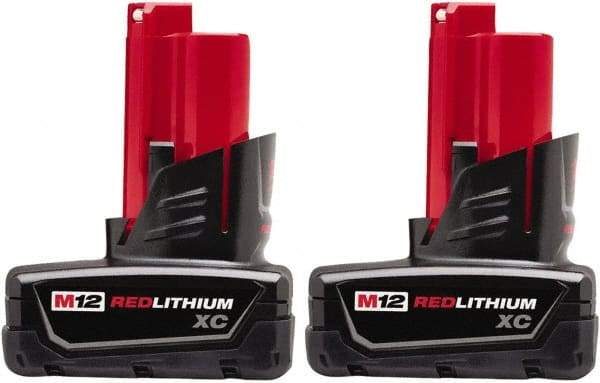 Milwaukee Tool - 12 Volt Lithium-Ion Power Tool Battery - 3 Ahr Capacity, 1 hr Charge Time, Series M12 XC RED - Apex Tool & Supply