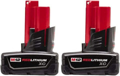 Milwaukee Tool - 12 Volt Lithium-Ion Power Tool Battery - 3 Ahr Capacity, 1 hr Charge Time, Series M12 XC RED - Apex Tool & Supply
