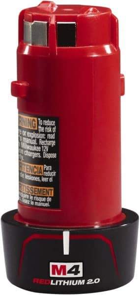 Milwaukee Tool - 4 Volt Lithium-Ion Power Tool Battery - 3 Ahr Capacity, 1/2 hr Charge Time, Series M4 RED - Apex Tool & Supply