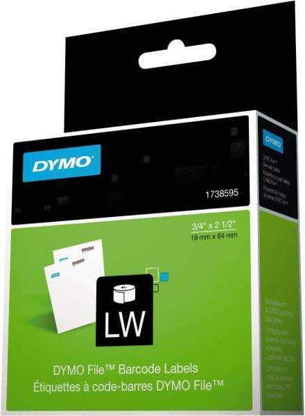 Dymo - 2-1/2" Long, White Label Printer Cartridge - For DYMO LabelWriter Printers - Apex Tool & Supply