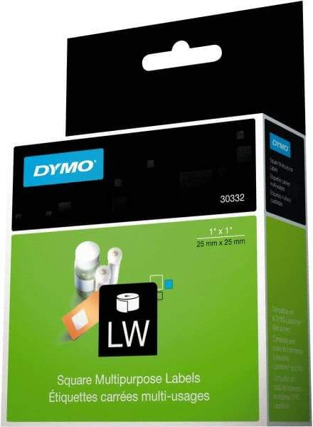 Dymo - 1" Long, White Label Printer Cartridge - For DYMO LabelWriter Printers - Apex Tool & Supply