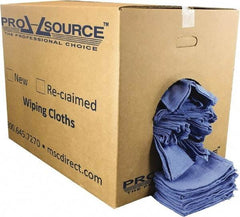 PRO-SOURCE - 25 Inch Long x 16 Inch Wide Virgin Cotton Rags - Blue, Huck, Lint Free, 50 Lbs. at 5 to 7 per Pound, Box - Apex Tool & Supply