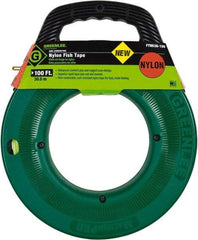 Greenlee - 100 Ft. Long x 3/16 Inch Wide, Nylon Fish Tape - 250 Lb. Pulling Strength, Includes Case - Apex Tool & Supply