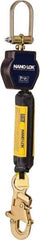 DBI/SALA - 6' Long, 420 Lb Capacity, 1 Leg Cab Mount Harness Self-Retracting Lanyard - 25/32" Diam, Dyneema & Polyester Webbing, Steel Snap Hook Anchorage Connection - Apex Tool & Supply