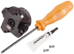 Kennametal - 2" Cut Diam, 3/4" Arbor Hole, 4.42mm Max Depth of Cut, 30° Indexable Chamfer & Angle Face Mill - 5 Inserts, HNGJ 0604... Insert, Right Hand Cut, 5 Flutes, Through Coolant, Series Dodeka Mini HD - Apex Tool & Supply