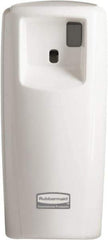 Rubbermaid - 0.019 Cu Ft Coverage, White Metered Aerosol Dispenser - D Battery Required - Apex Tool & Supply