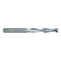 3/8 Dia. x 4 Overall Length 2-Flute Square End Solid Carbide SE End Mill-Round Shank-Center Cut-TiN - Apex Tool & Supply