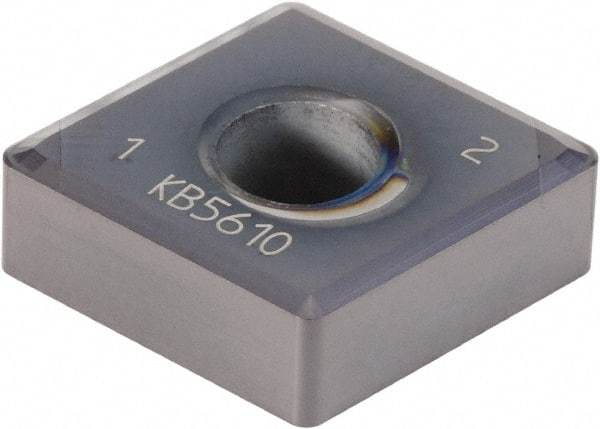 Kennametal - CNGM432 CB2 Grade KB5610 PCBN Turning Insert - TiAlN Finish, 80° Diamond, 1/2" Inscr Circle, 3/16" Thick, 1/32" Corner Radius - Apex Tool & Supply
