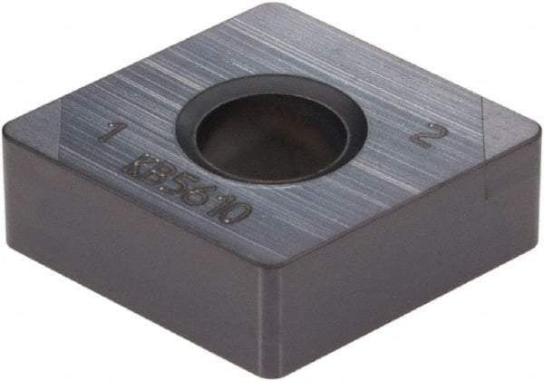 Kennametal - CNGA432 MT Grade KB5610 PCBN Turning Insert - TiAlN Finish, 80° Diamond, 1/2" Inscr Circle, 3/16" Thick, 1/32" Corner Radius - Apex Tool & Supply
