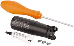 Kennametal - 1-1/4" Cutting Diam, 1-1/4" Shank Diam, 1-1/4" Max Depth of Cut, Straight Shank Indexable Copy End Mill - 3 Inserts, RP.T 1204M0.. Insert, BMD Toolholder, Through Coolant - Apex Tool & Supply
