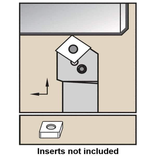 Kennametal - PCSN, Left Hand Cut, 45° Lead Angle, 32mm Shank Height x 32mm Shank Width, Negative Rake Indexable Turning Toolholder - 170mm OAL, CN... 190612 Insert Compatibility, Series PCSN - Apex Tool & Supply